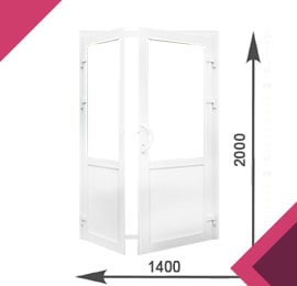 Входная дверь штульповая 80 система 1400x2000