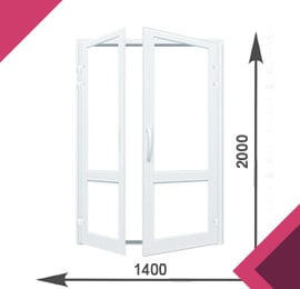 Алюминиевая штульповая дверь 1400x2000
