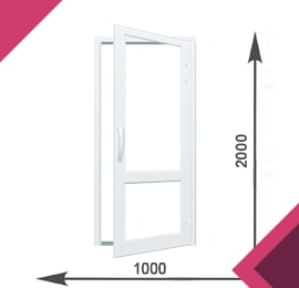 Алюминиевая одностворчатая дверь 1000x2000