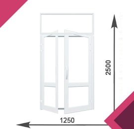 Алюминиевая штульповая дверь 1250x2500