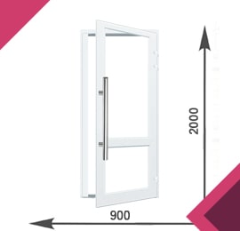 Алюминиевая маятниковая одностворчатая дверь 900x2000